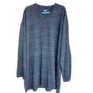 River Island Mens 3X Tall Vneck Heathered Gray Sweater Casual Work
